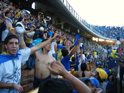 Fans der Boca Juniors in Buenos Aires